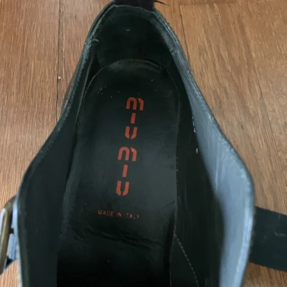 Miu Miu buckled loafers in dark green - Picture 5 of 8